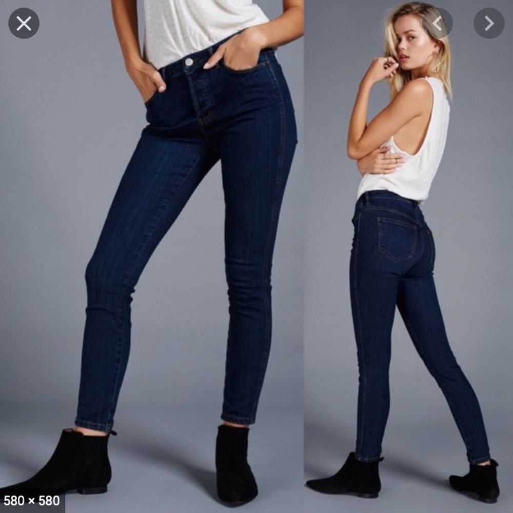 Free People Slim Mid-Rise Jeans
